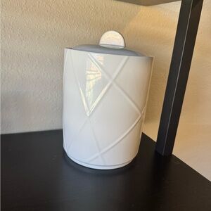 White Geometric Storage Jar